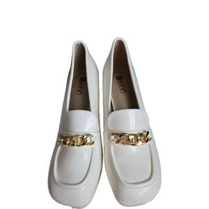 NEW IDIFU In2 Cookie‎ HI Women Chunky Heel Slip On Dress Shoes Size 8 White